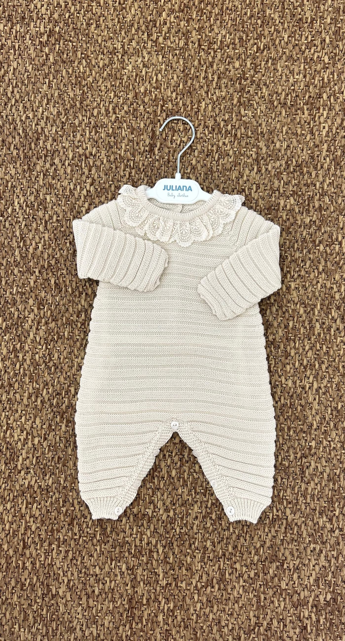 Tutina neonata collo in merletto Juliana