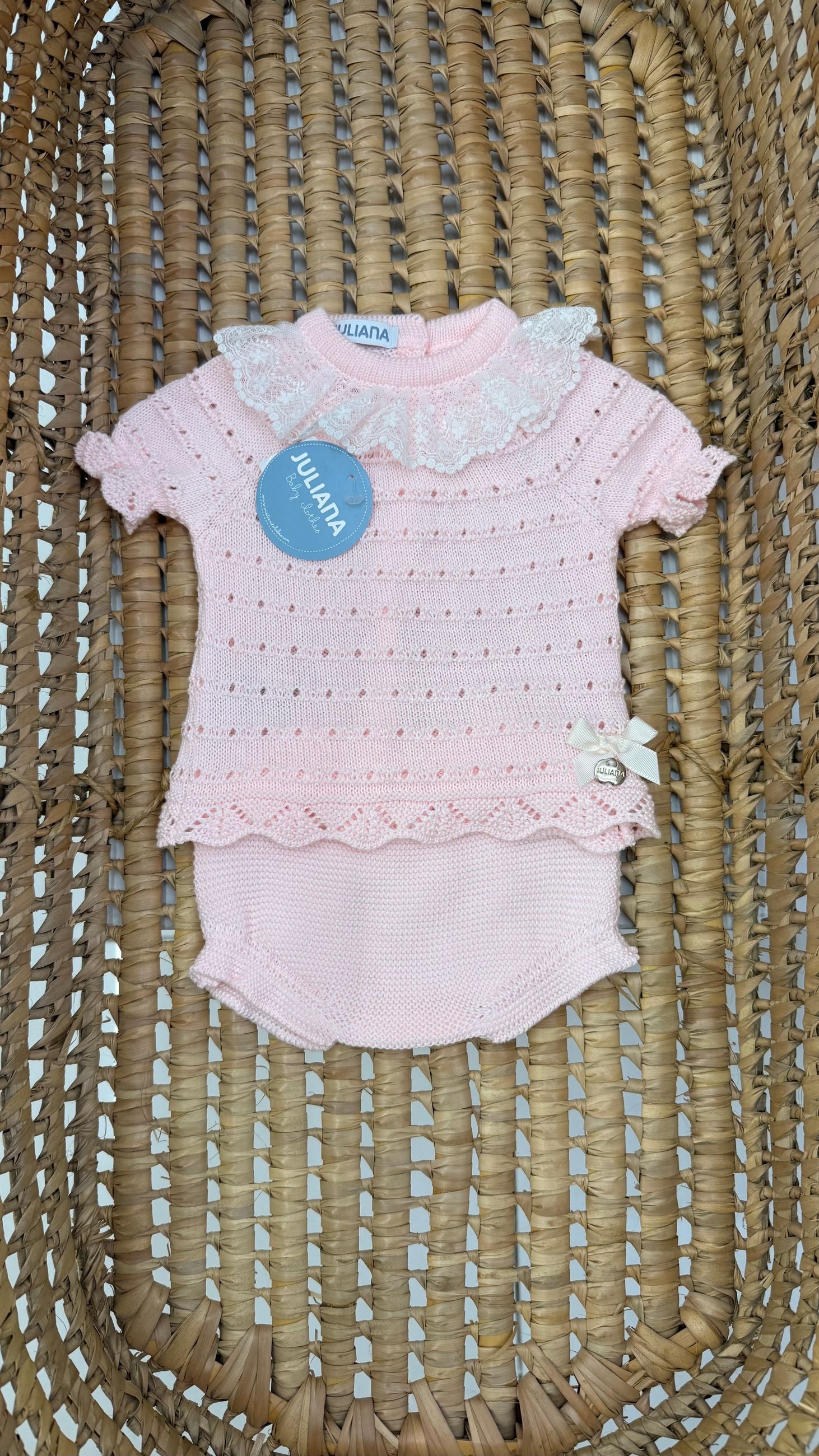 Completo Bimba in filo con merletto Juliana