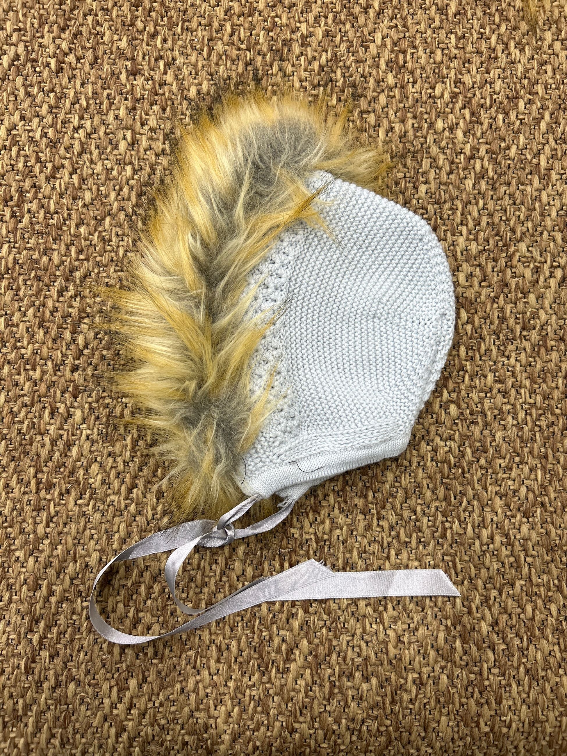 Cuffia neonati con pellicciotto Juliana