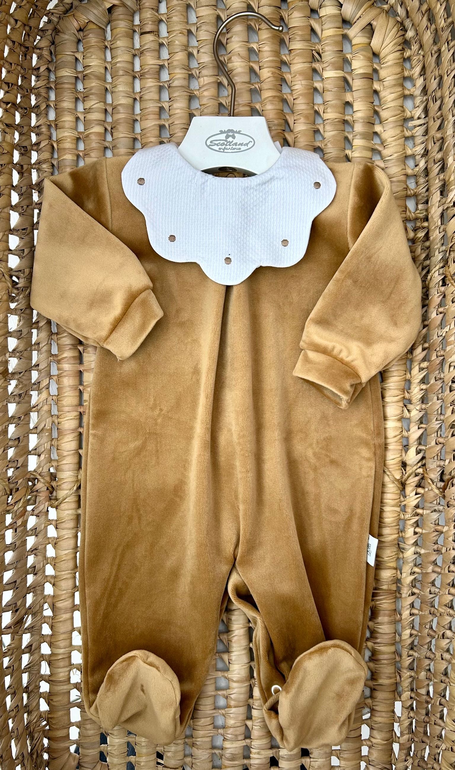 Tutina neonati in ciniglia collo nuvola Pappa e Latte