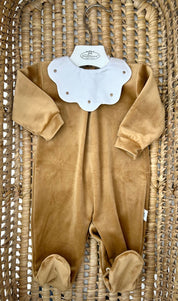 Tutina neonati in ciniglia collo nuvola Pappa e Latte