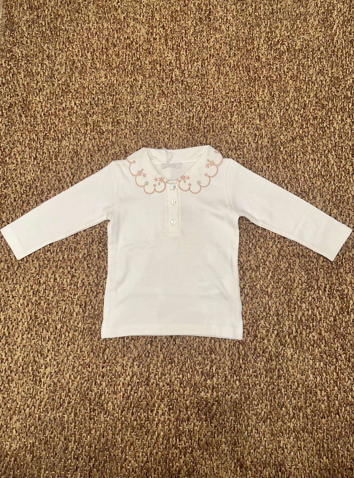 T-shirt bambina maniche lunghe con colletto petali Cocodè