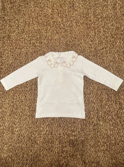 T-shirt bambina maniche lunghe con colletto petali Cocodè