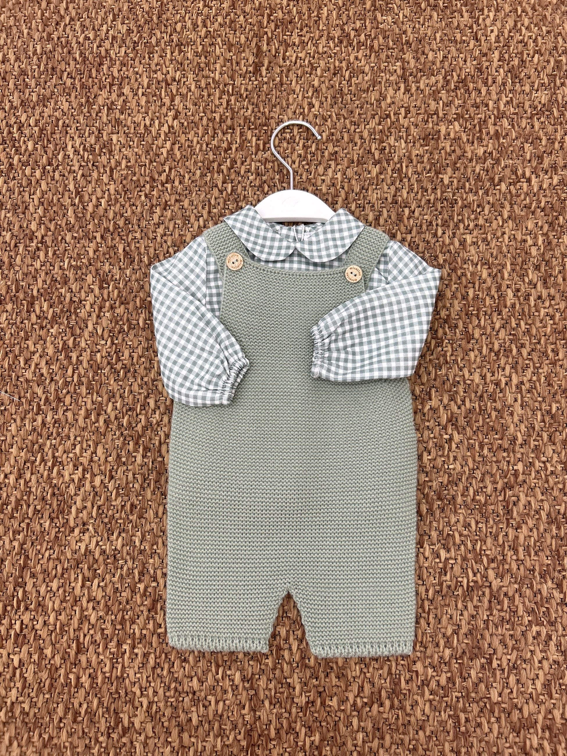 Completo neonato 2pz camicia a quadri Micolino