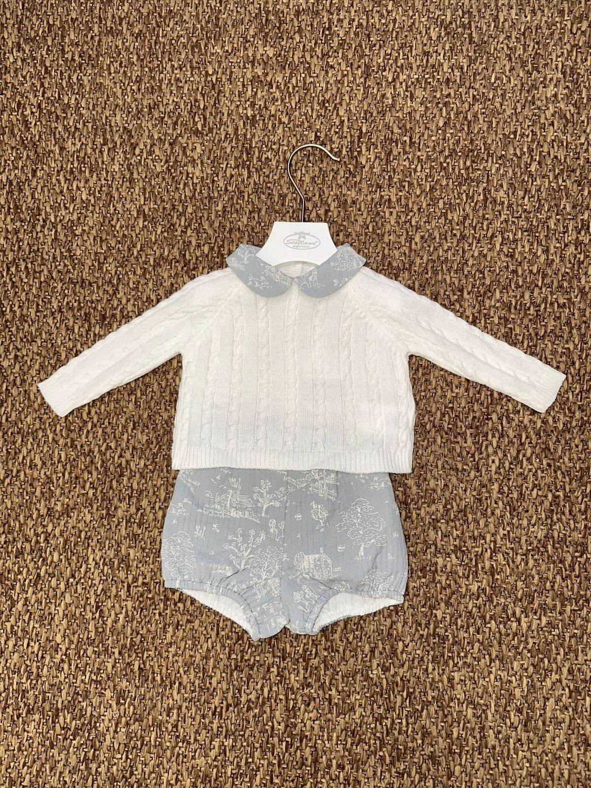Completo neonati 2pz con pantalone a fantasia Micolino