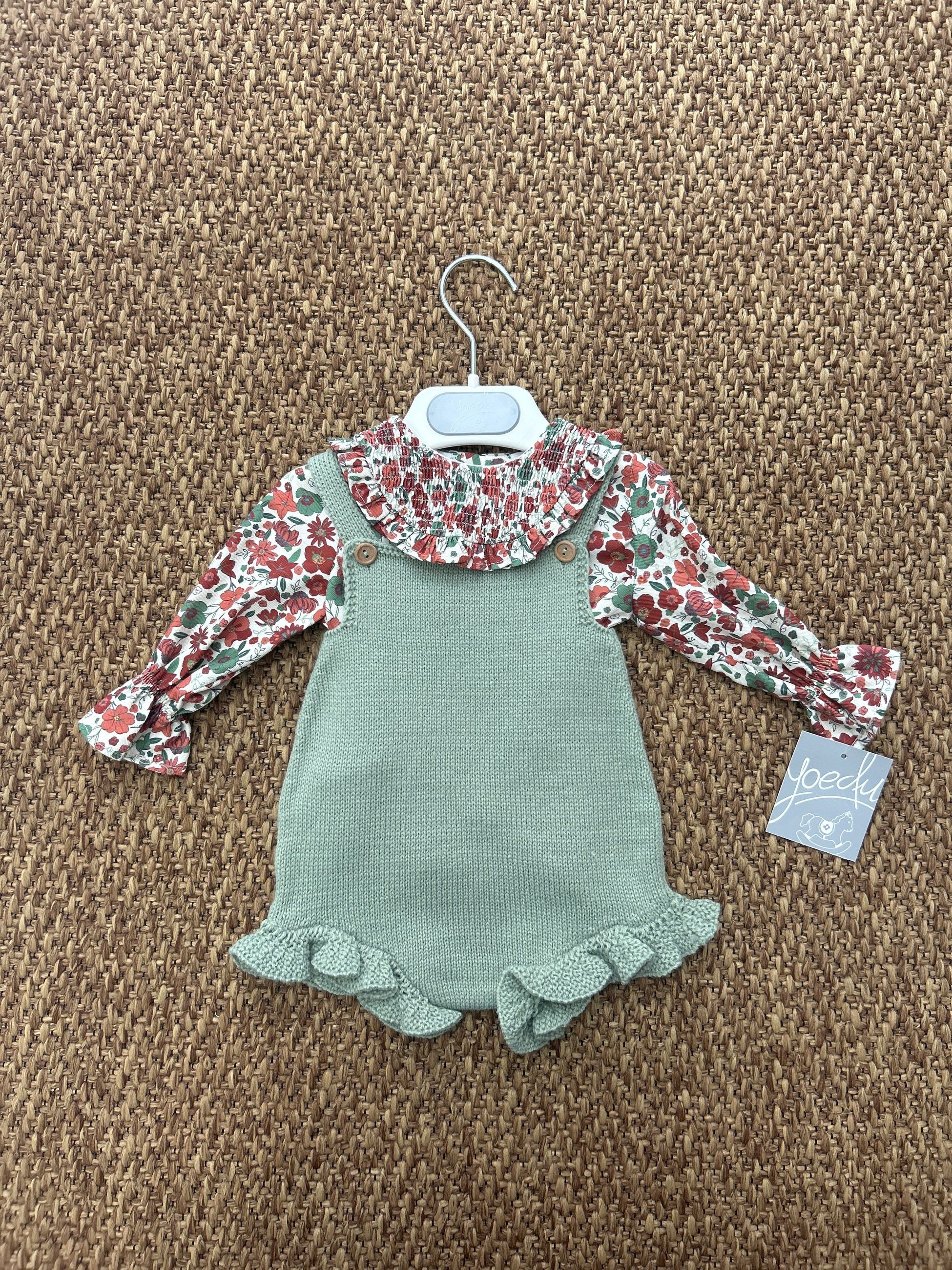 Completo neonata 2pz fiorellini e volant Yoedu