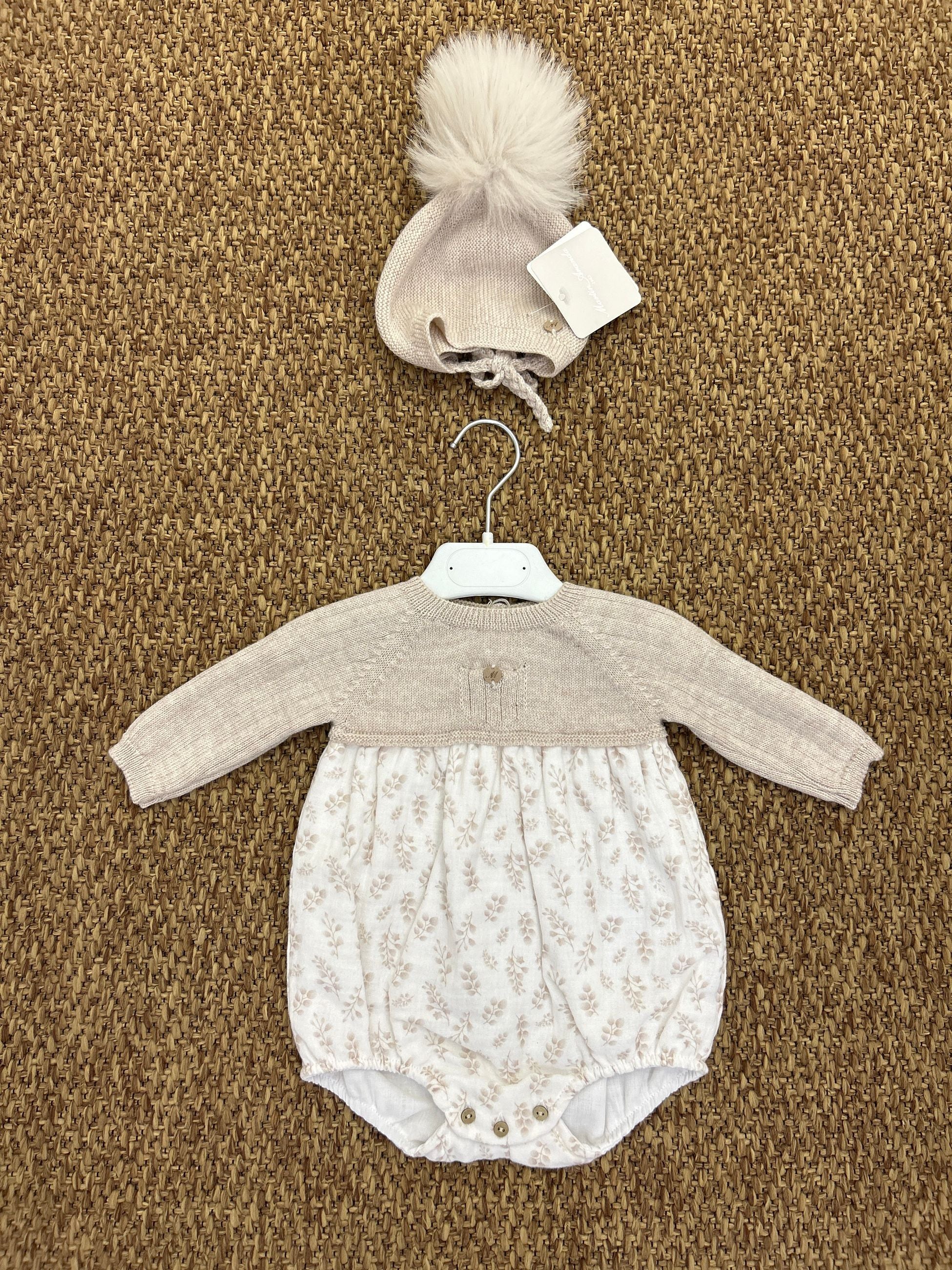 Pagliaccetto neonata foglie con cappellino pon pon Martin Aranda