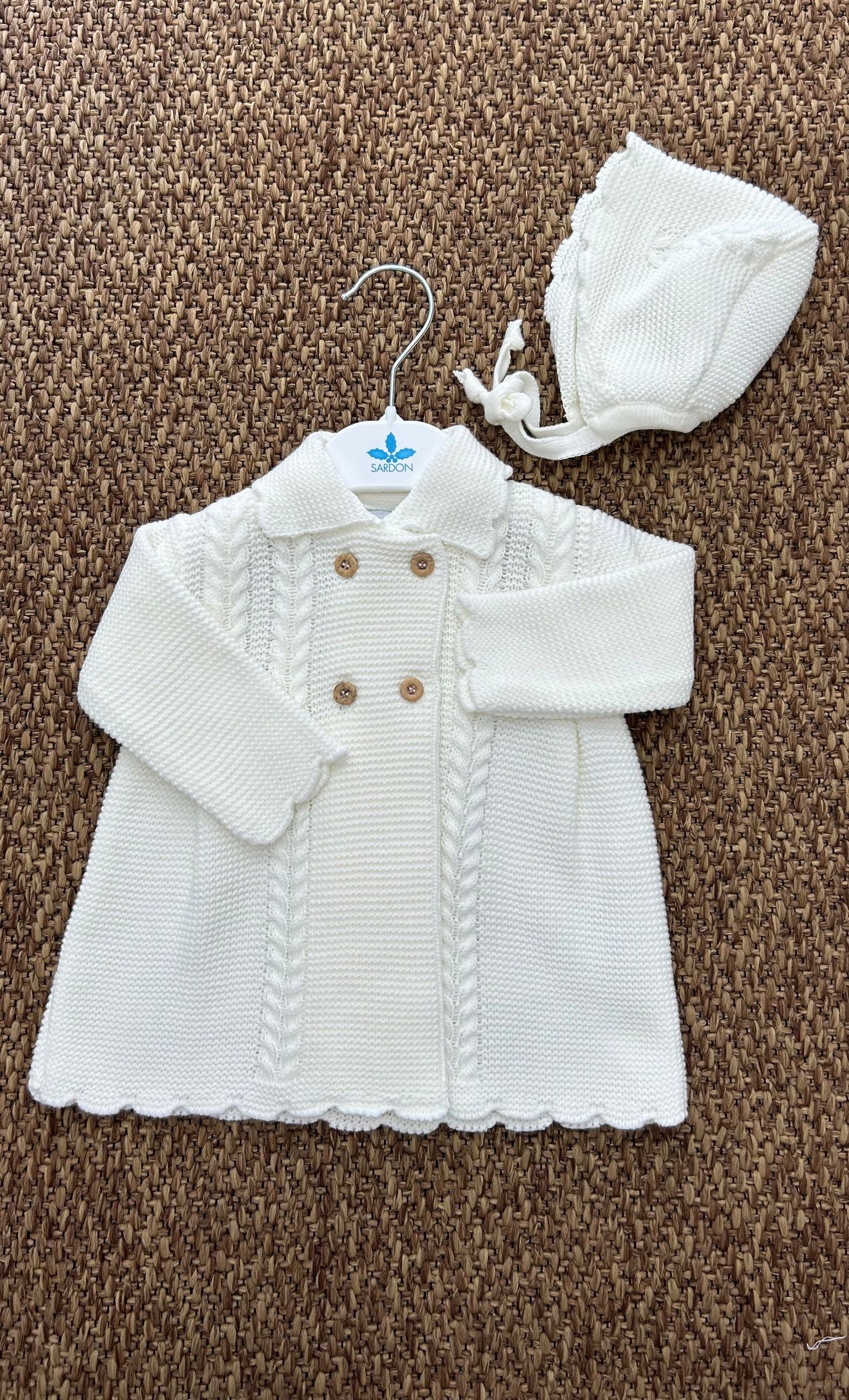 Cappottino bimba doppio petto con cuffia Sardon