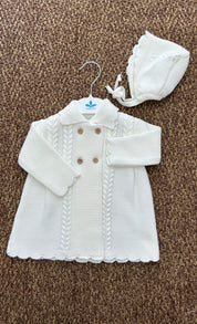 Cappottino bimba doppio petto con cuffia Sardon
