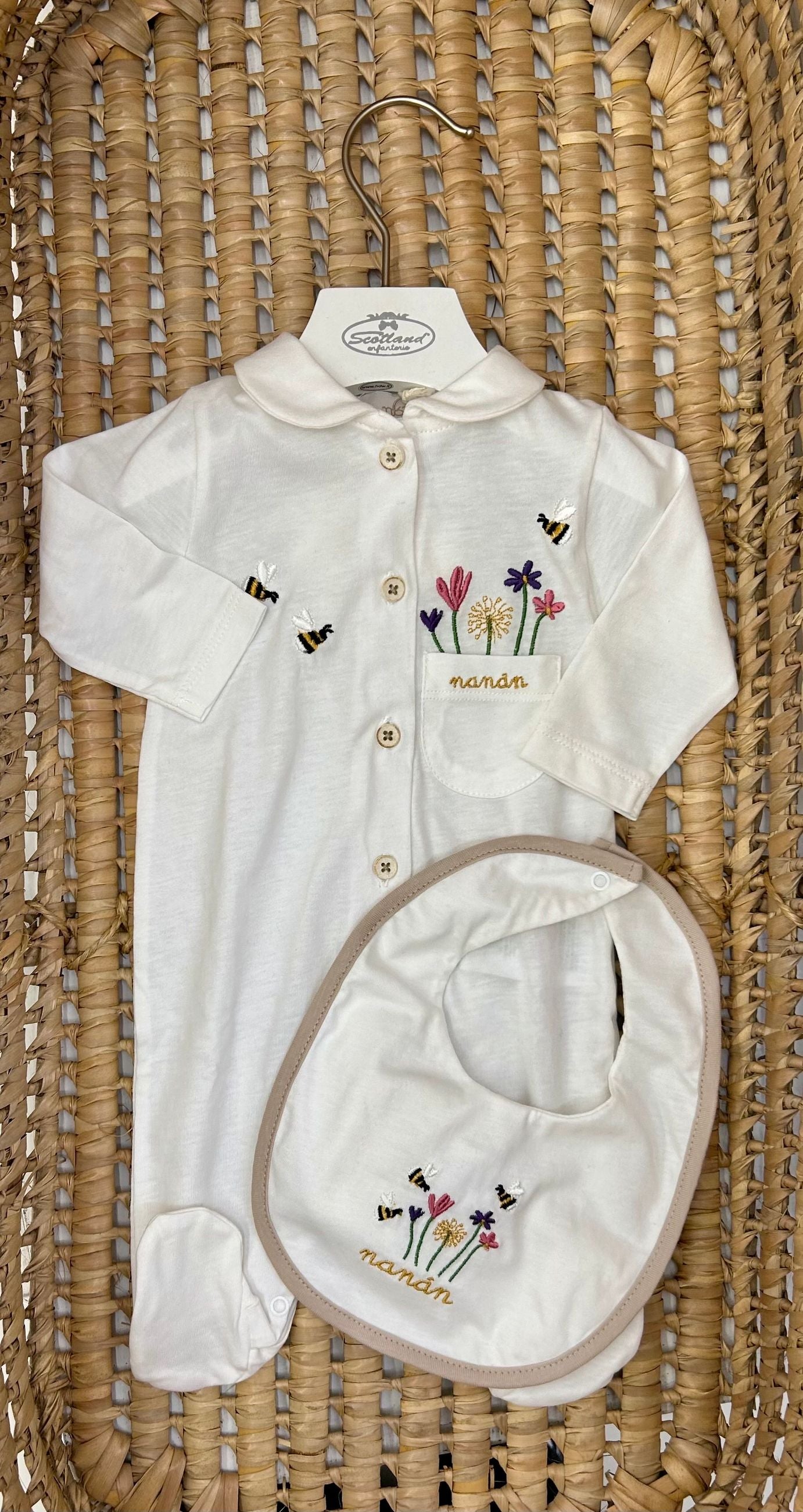 Tutina neonata con fiori Nanan