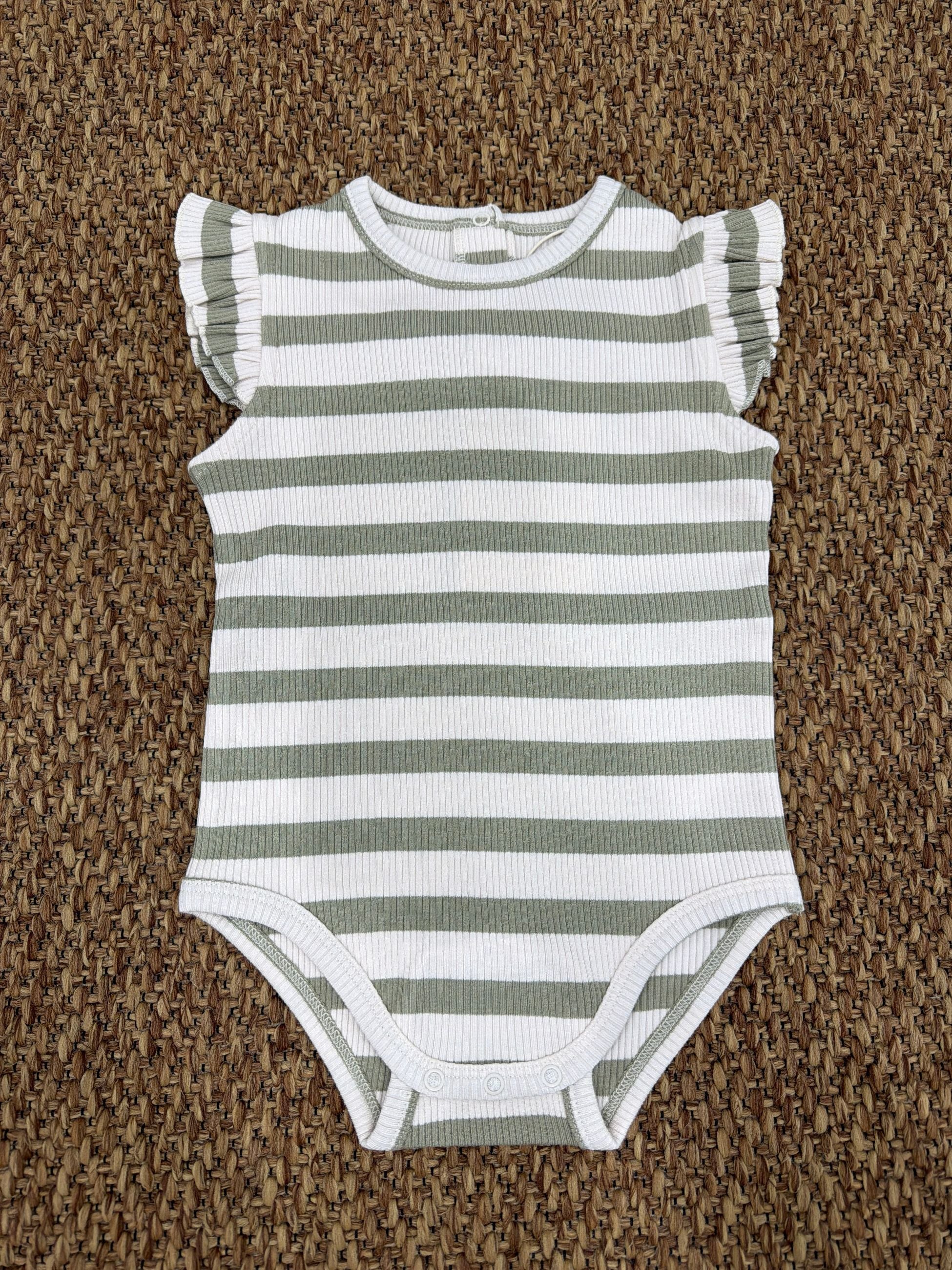 Body bambina a righe con maniche volant Play Up