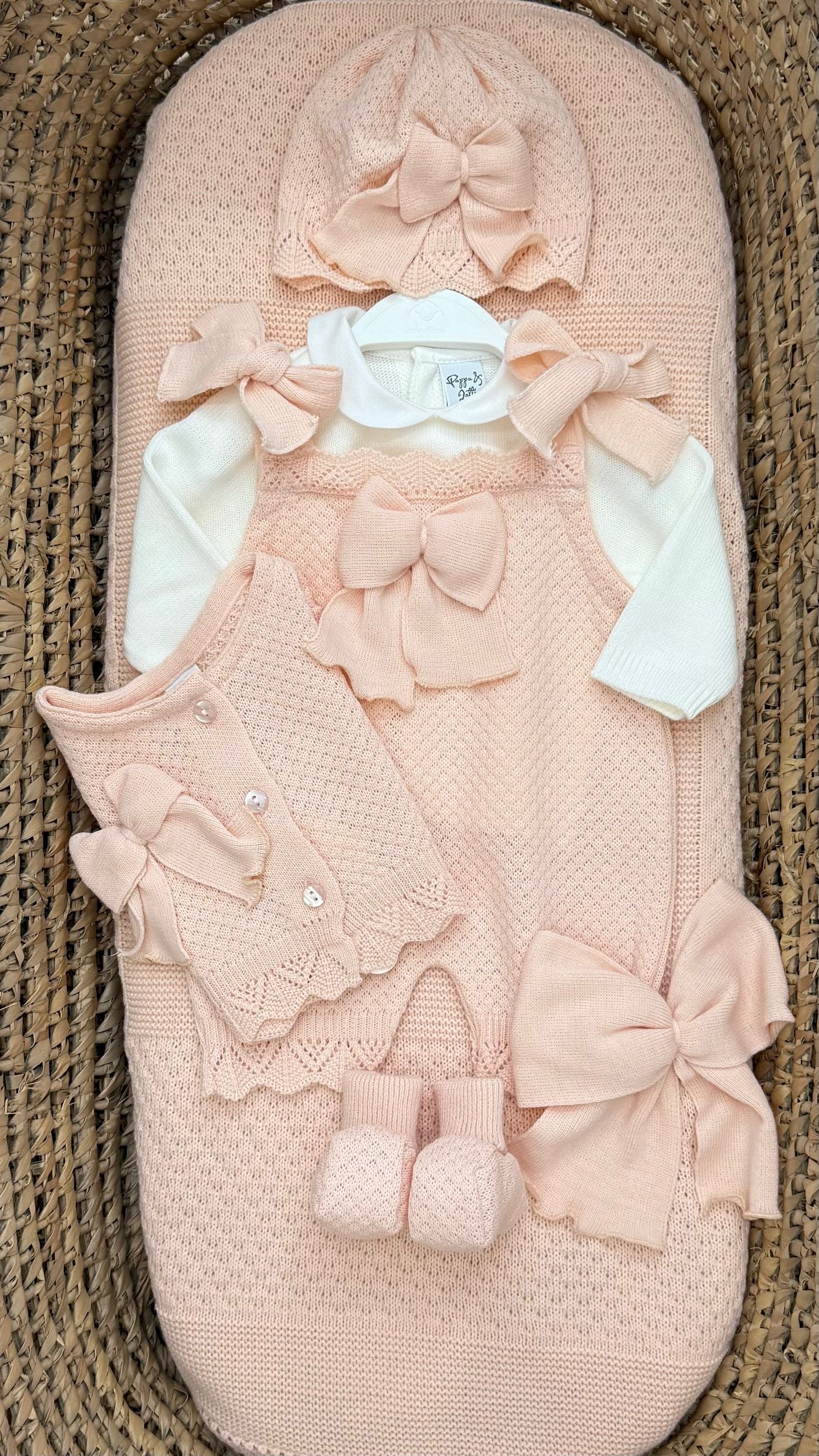 Set nascita neonata 3pz con cappellino e scarpine Pappa e Latte