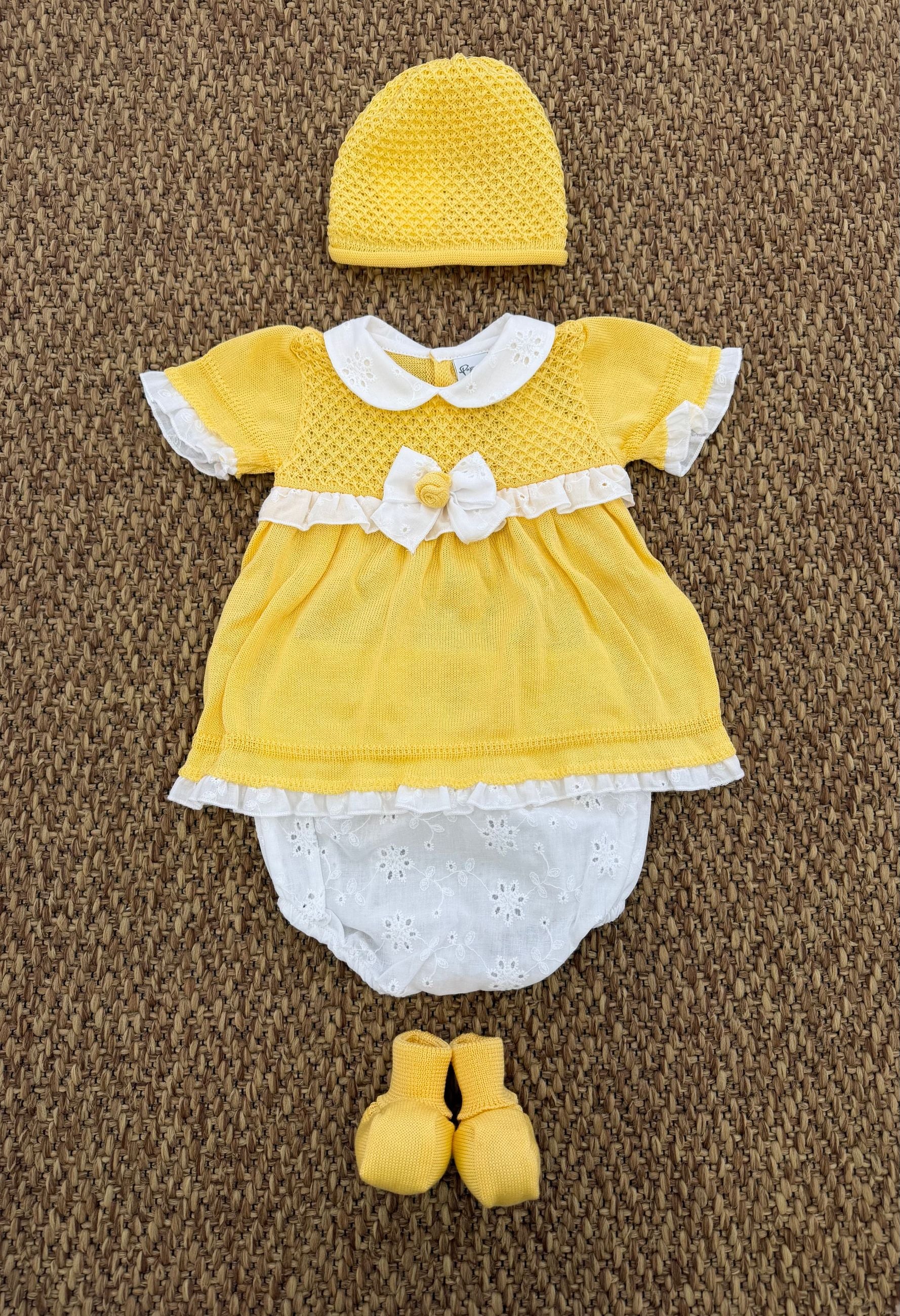 Completo neonata 2pz fiocchetto con scarpine e cappello Pappa e Latte