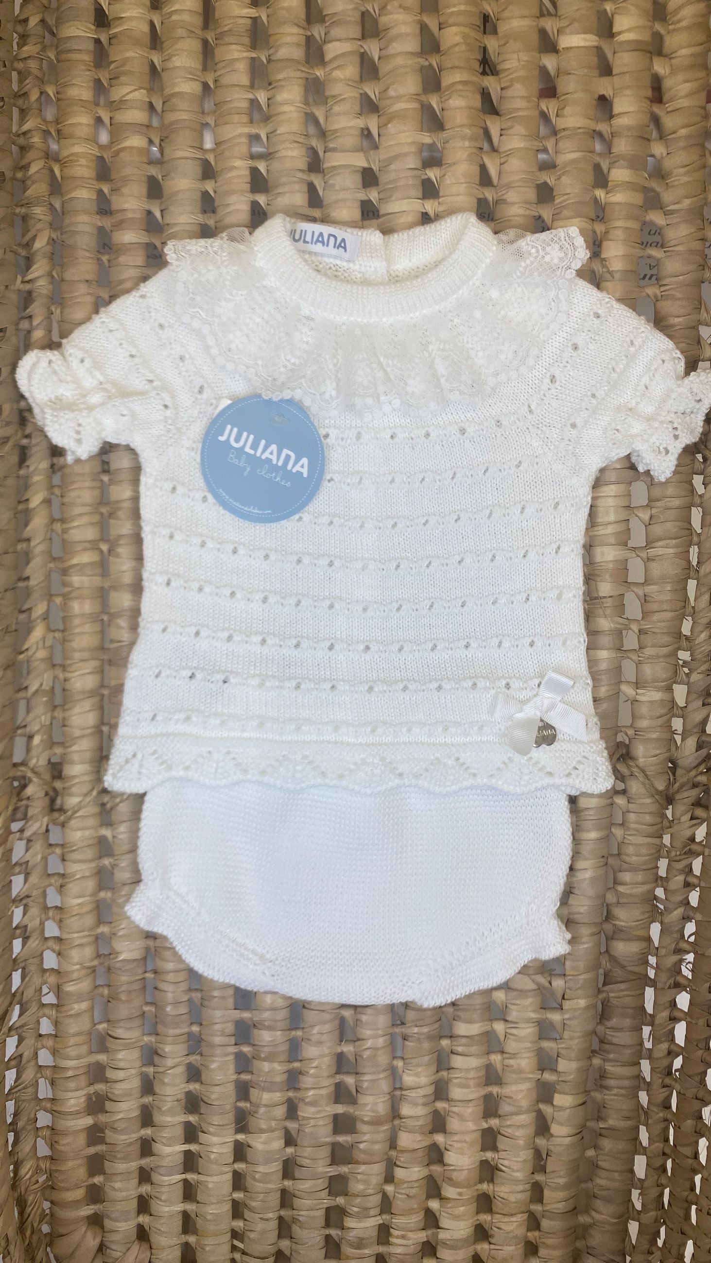 Completo Bimba in filo con merletto Juliana
