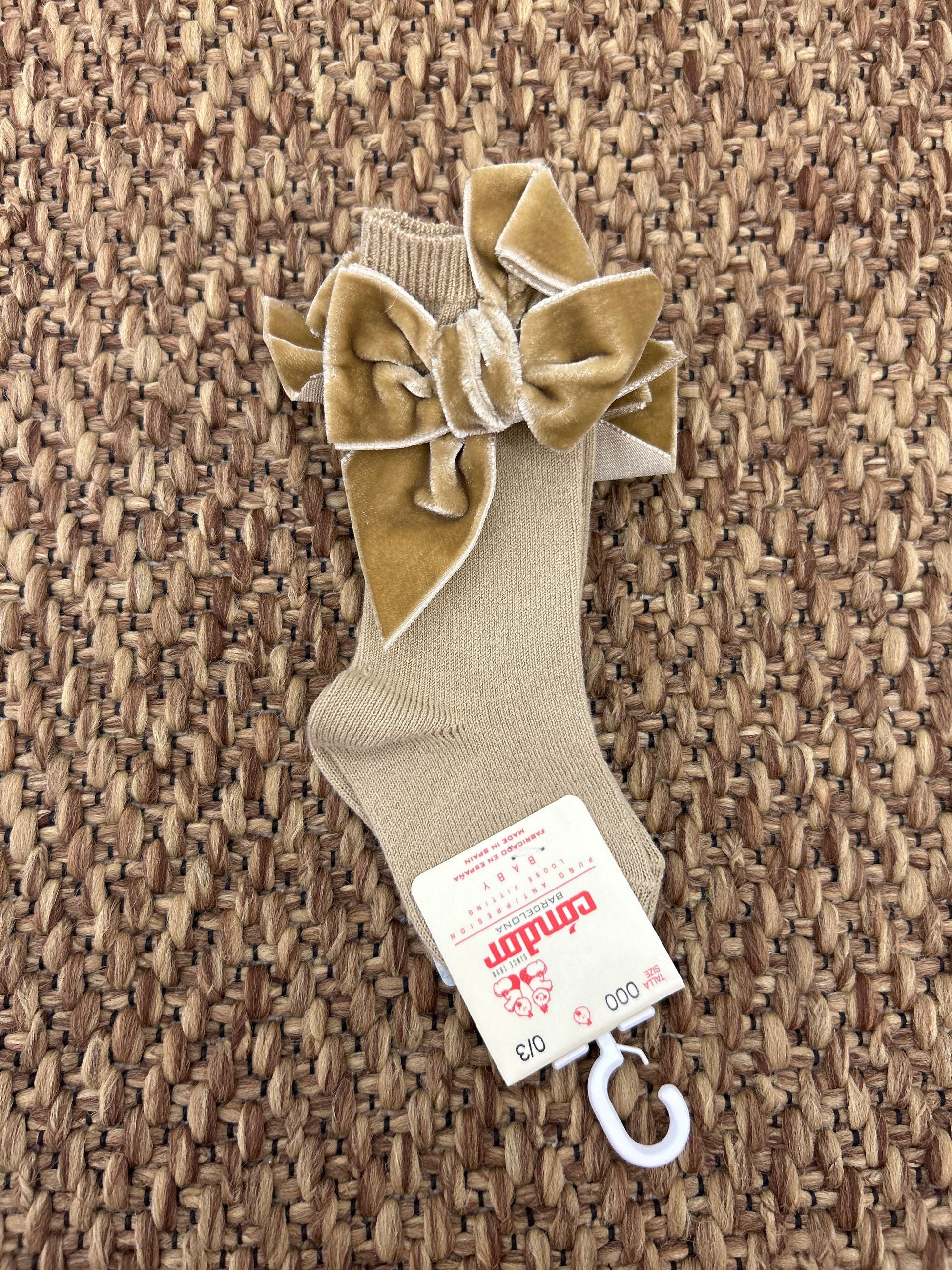 Calzini bimba con fiocco in velluto Condor