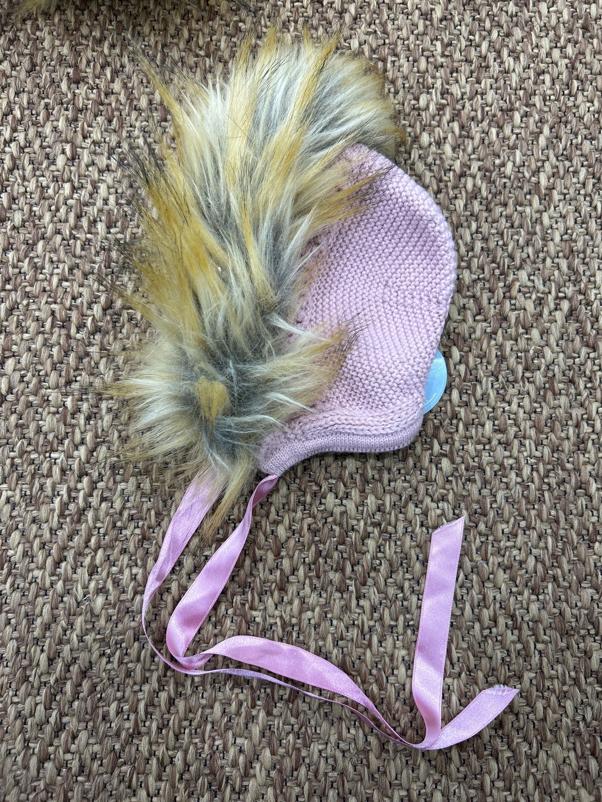 Cuffia neonati con pellicciotto Juliana