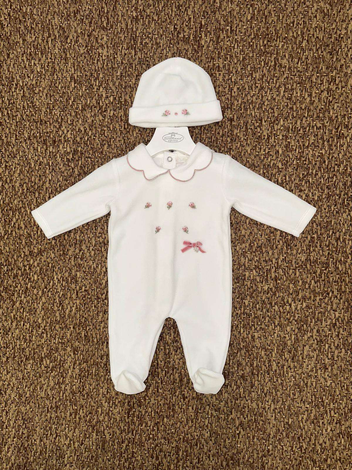 Tutina neonata roselline con cappellino Ninnaoh