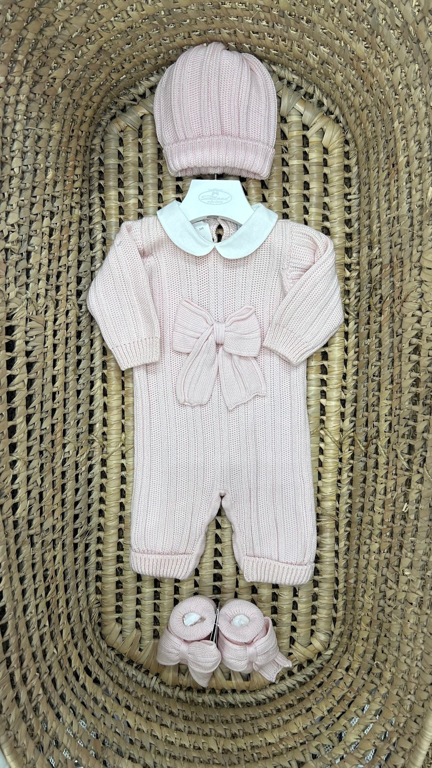 Set nascita neonata costine con fiocco Bebè di Almy