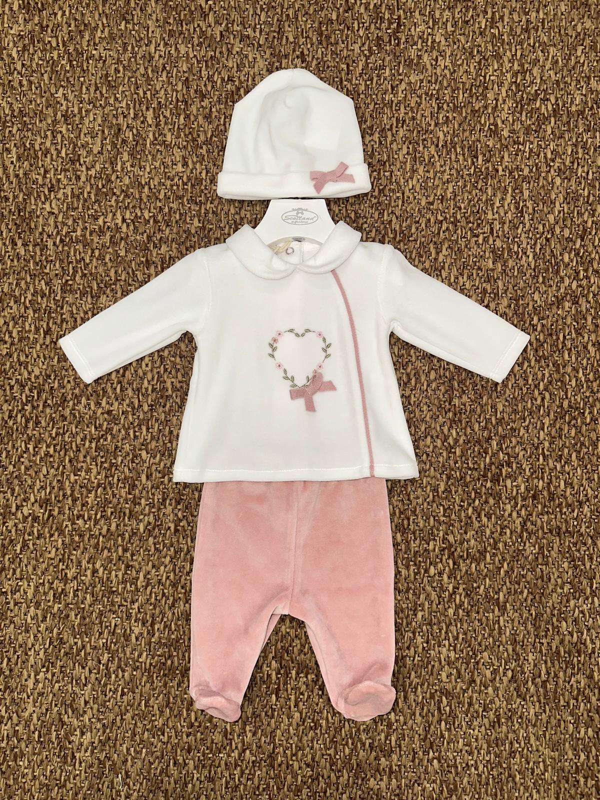 Completo neonata 2pz cuore con cappellino Ninnaoh