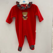 Tutina neonata con orsetto e collo scozzese Baby Gi