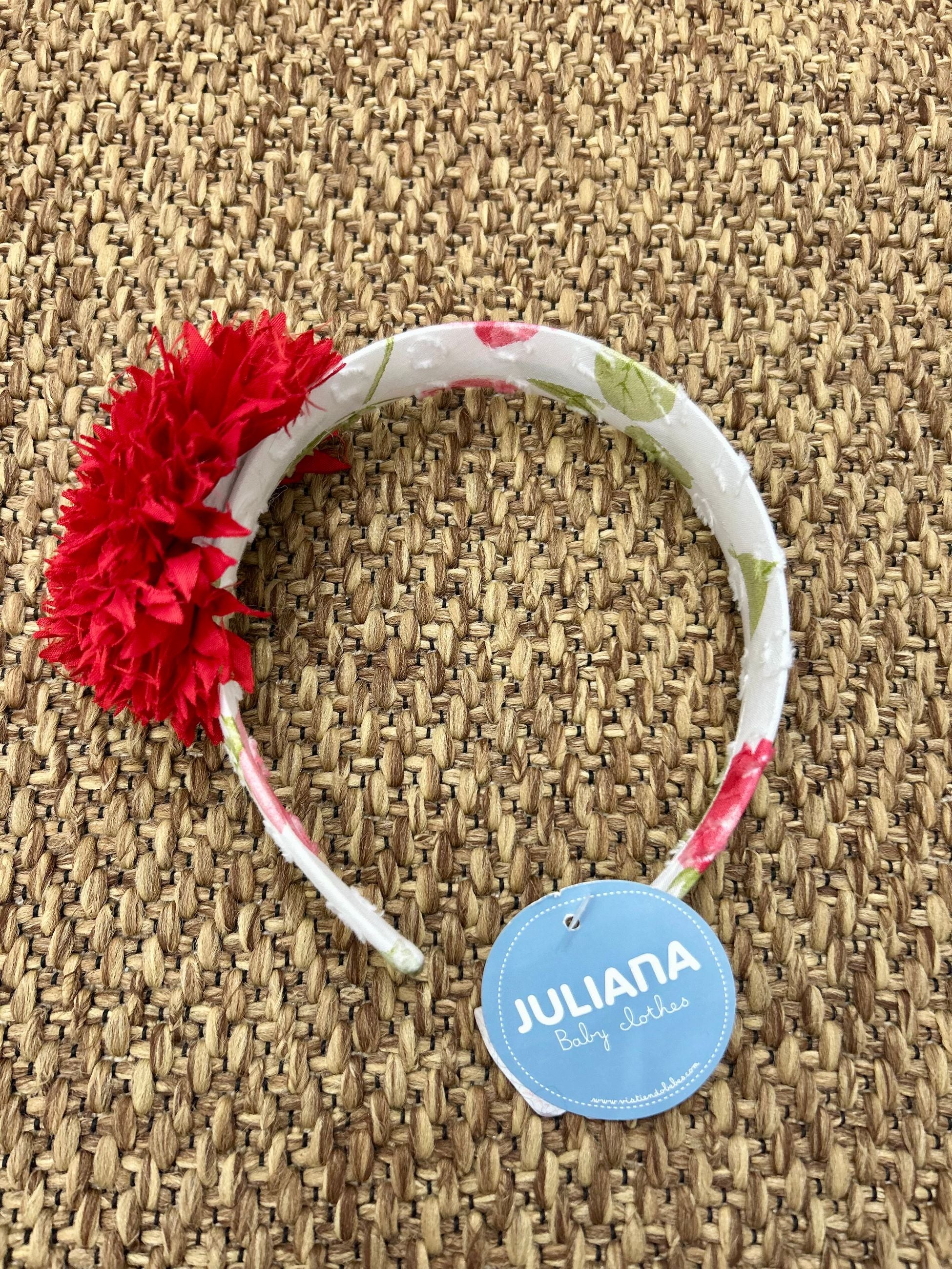 Cerchietto bimba con fiore rosso Juliana