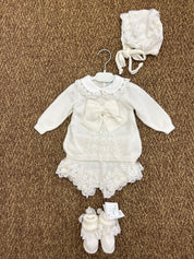 Completo neonata 2pz merletto Bebè di Almy