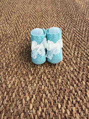 Babbucce neonata traforate con fiocchetto in pizzo Juliana
