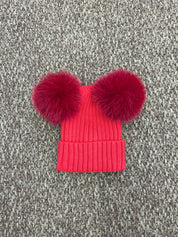 Cappello bimbi a costine con 2 pon pon Enfant Made in Italy