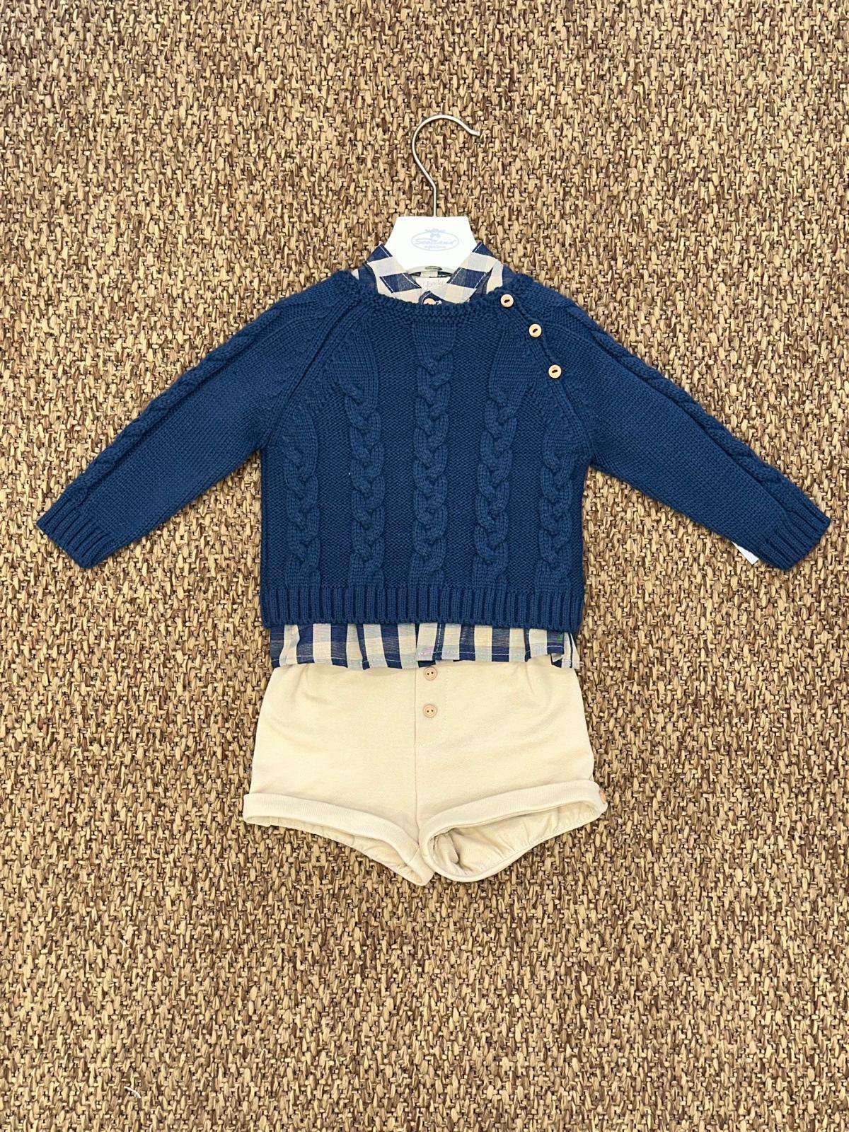 Completo bambino 3pz con trama trecce Yoedu