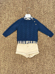 Completo bambino 3pz con trama trecce Yoedu