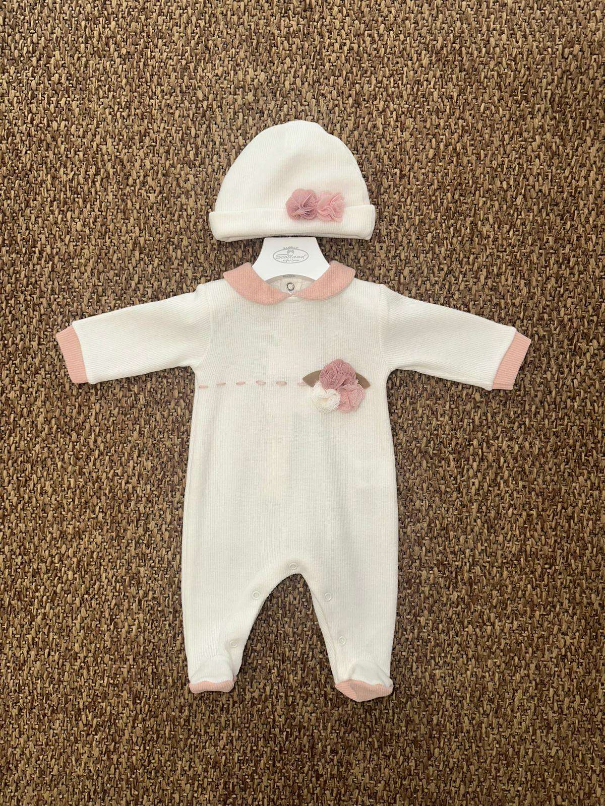 Tutina neonata roselline con cappellino Teto&Tatta