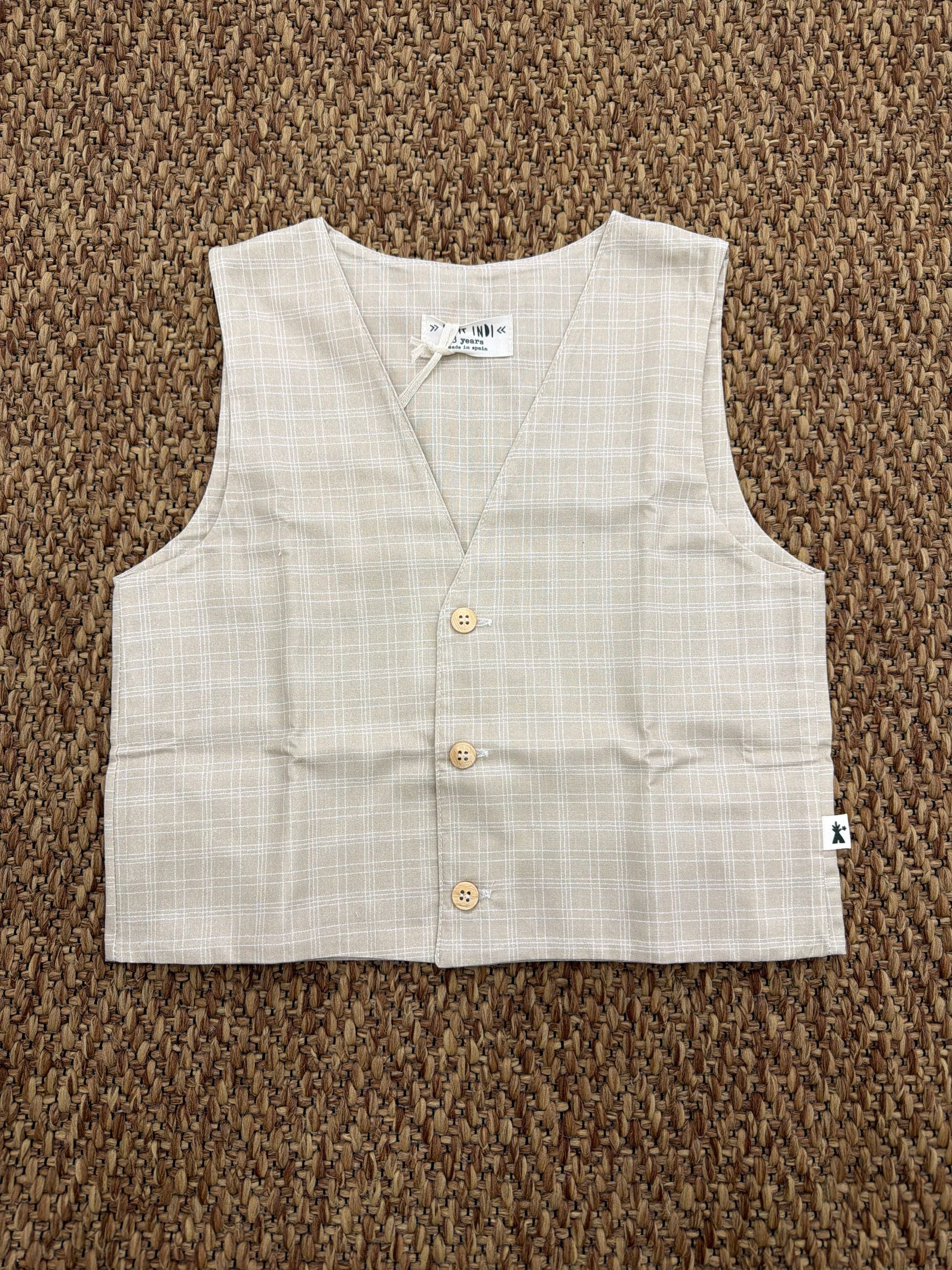 Gilet bambino a quadretti Petit Indi