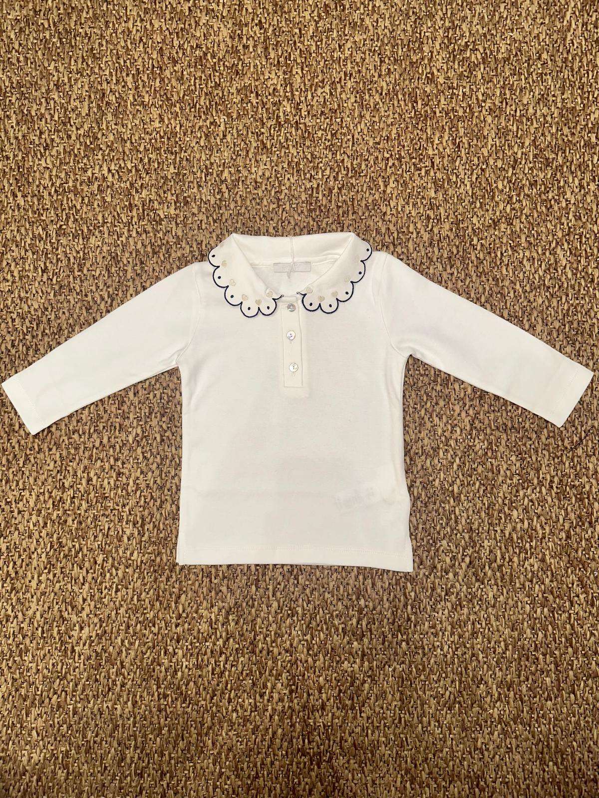 T-shirt bambina maniche lunghe con colletto petali Cocodè