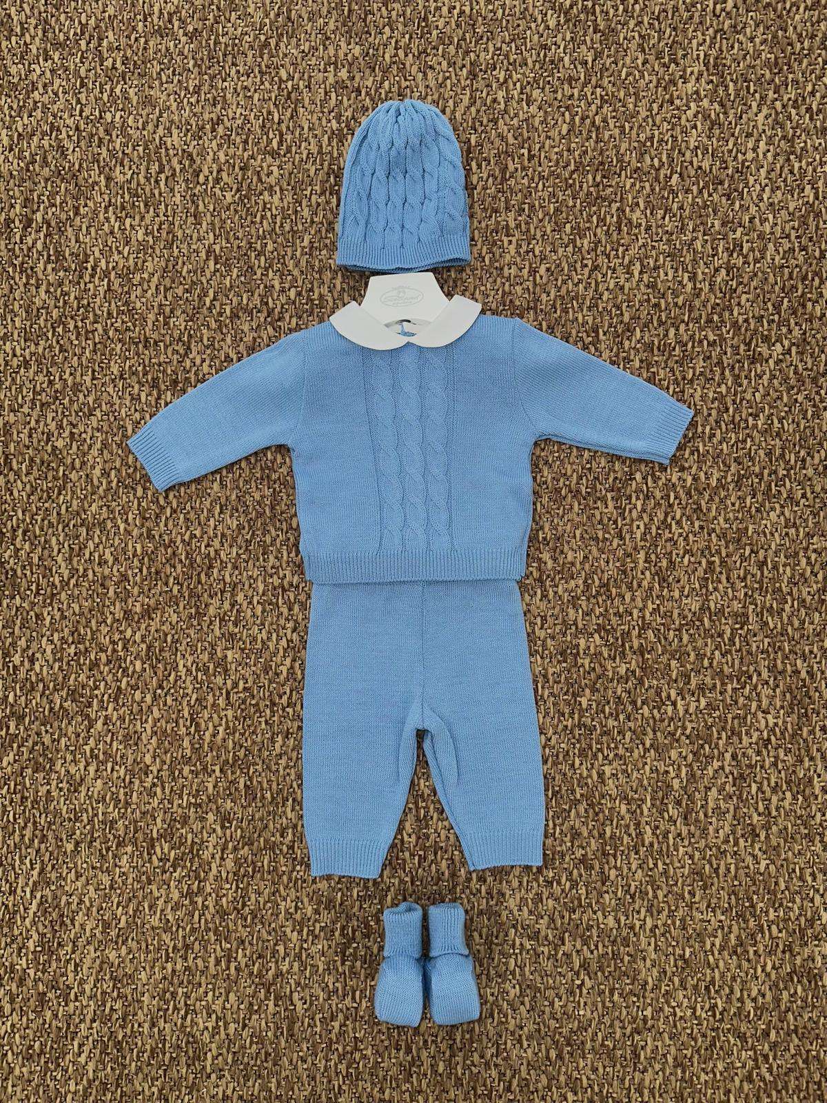Completo neonati 2pz trecce con cappellino e scarpine Pappa e Latte