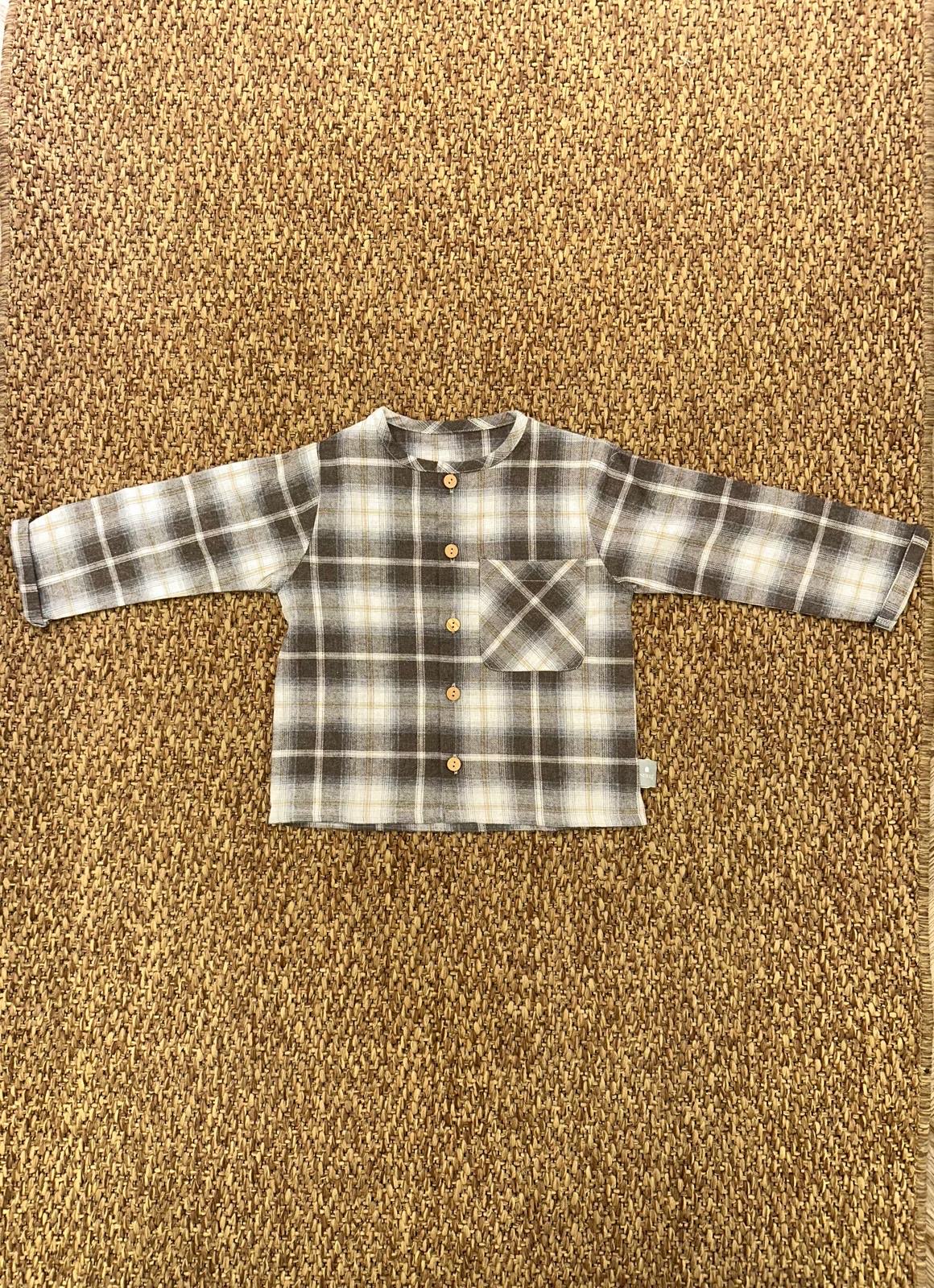 Camicia bambino a quadri con taschino Snug
