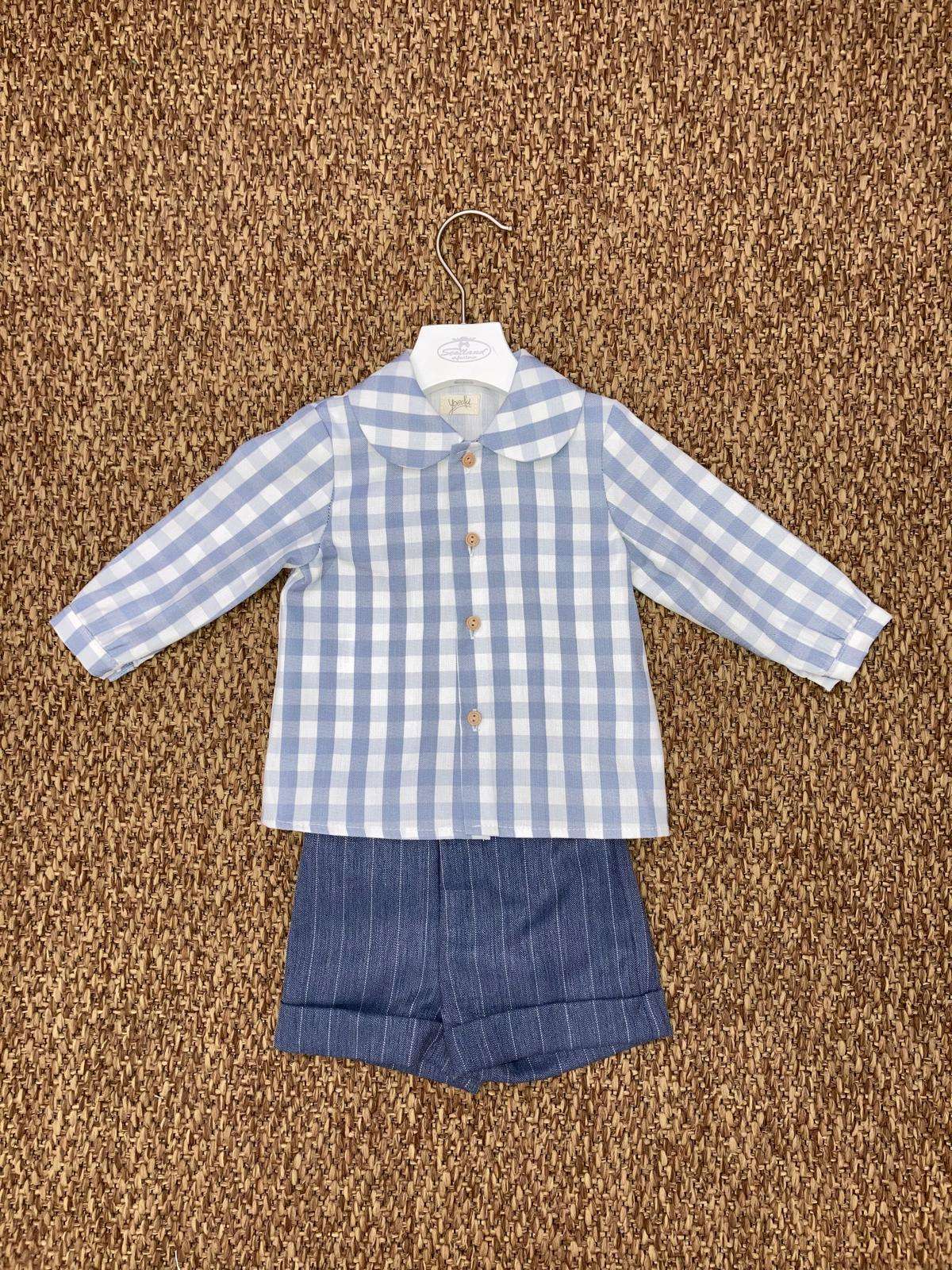 Completo bambino con camicia a quadretti Yoedu