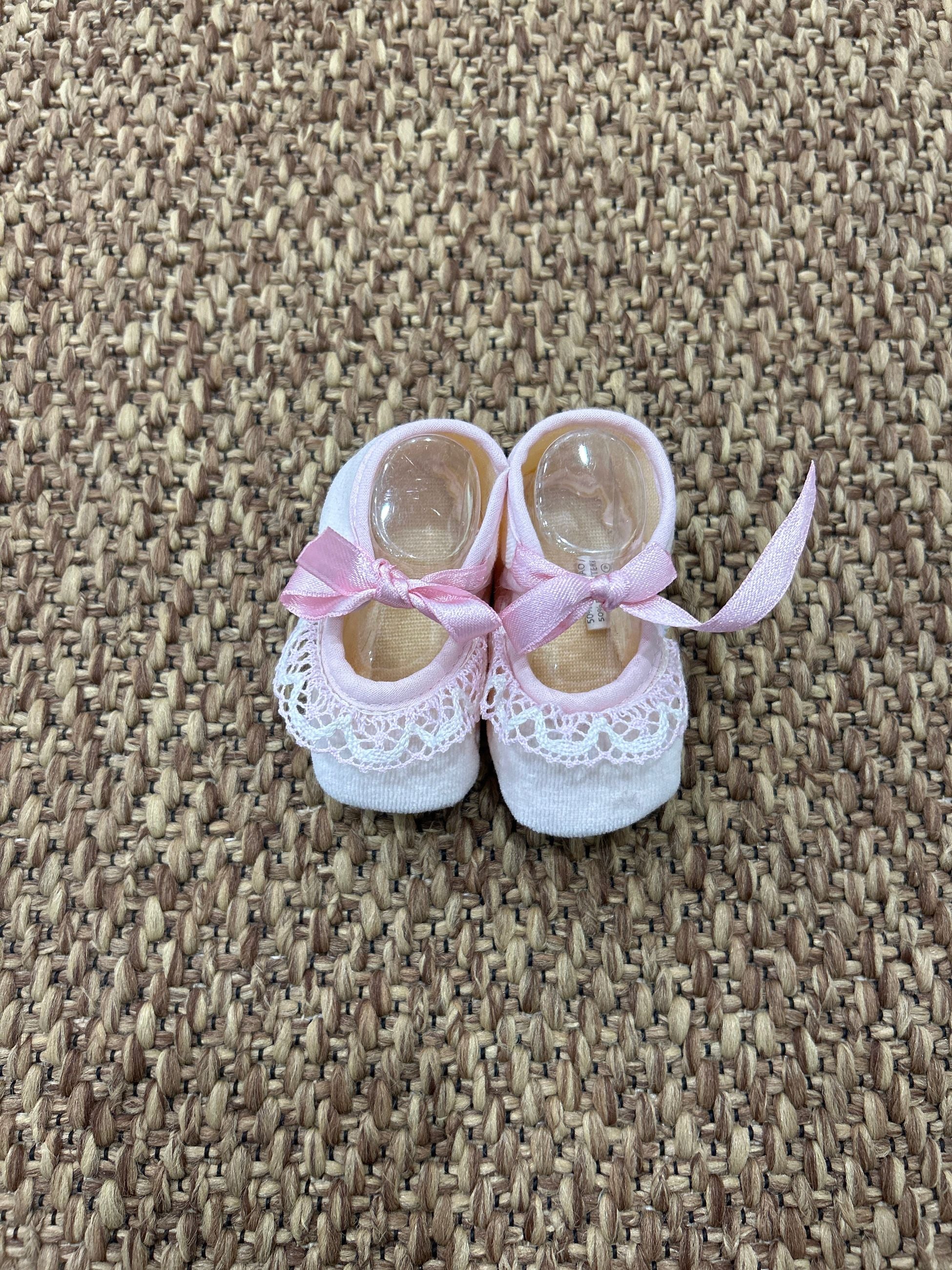 Babbucce neonata con merletto Enfant Made in Italy