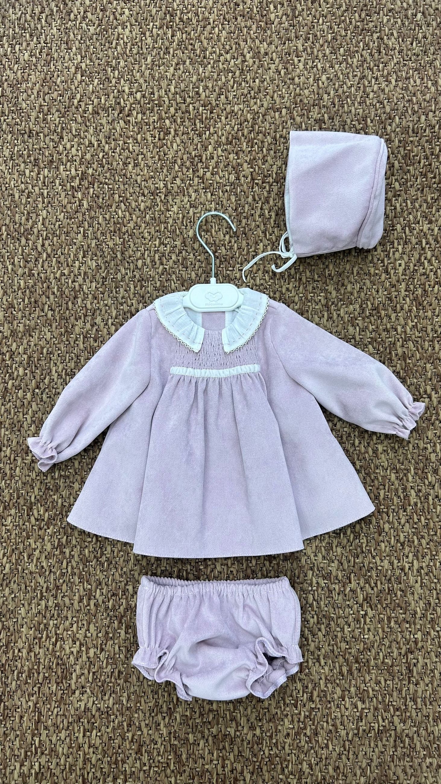 Completo neonata 3pz malva Micolino