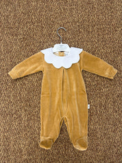 Tutina neonati in ciniglia collo petalo Pappa e Latte