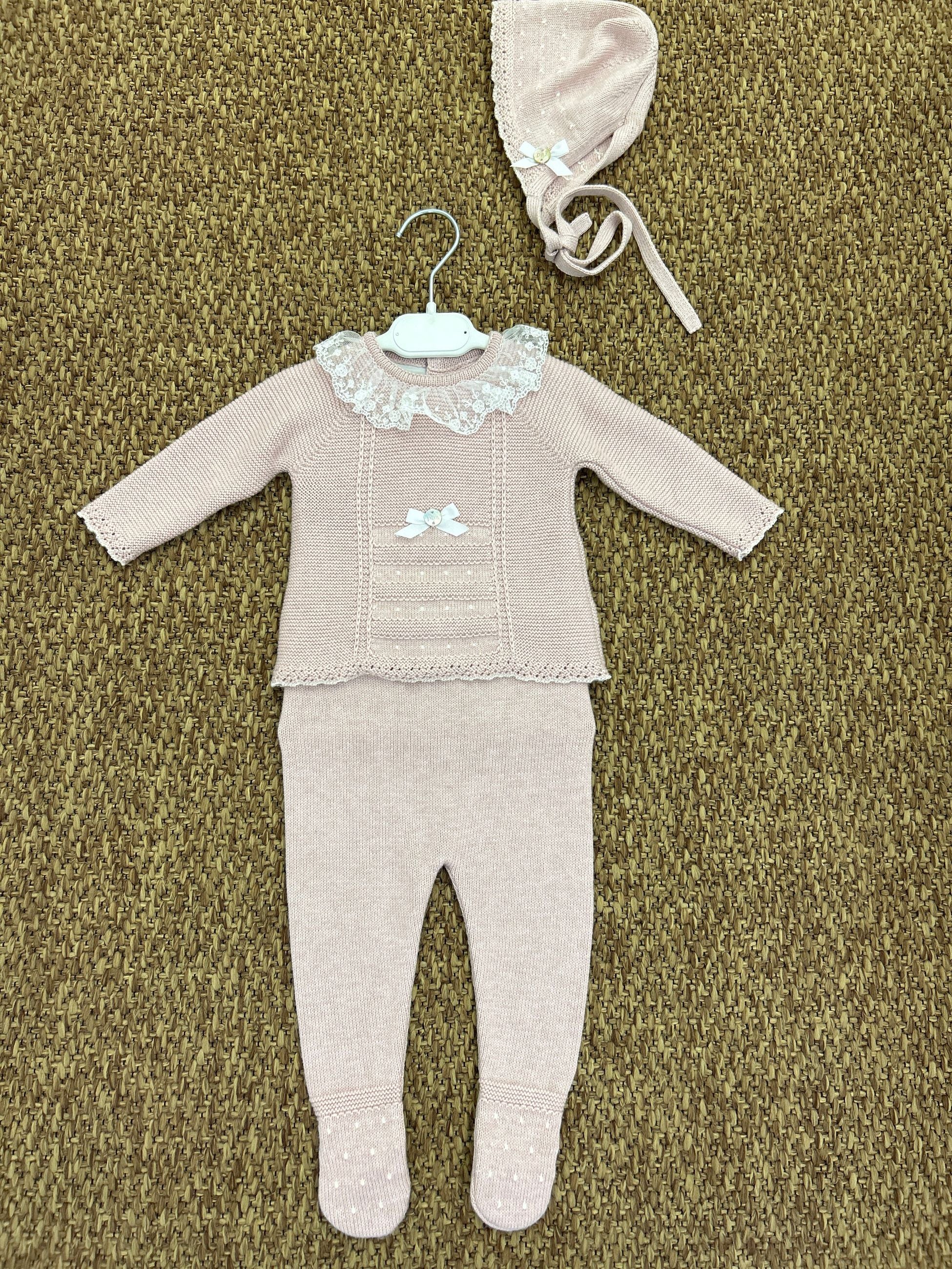 Completo neonata 2pz merletto con cuffia Paz Rodriguez