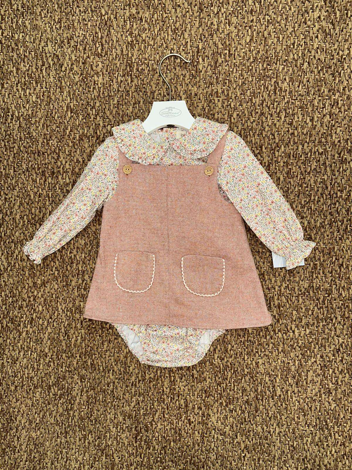 Completo bambina 3pz a fiori Yoedu