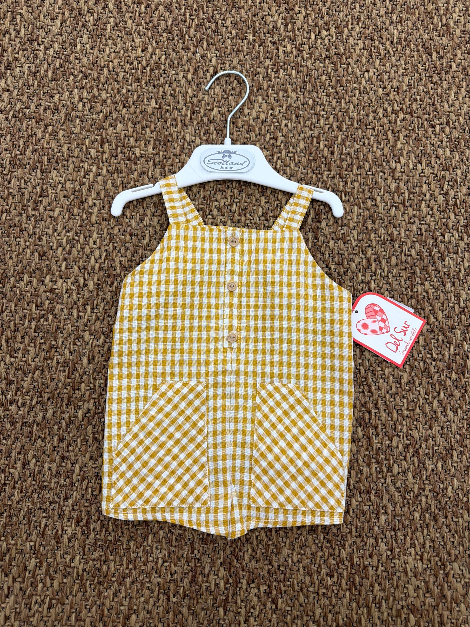 Salopette bambini a quadretti Del Sur