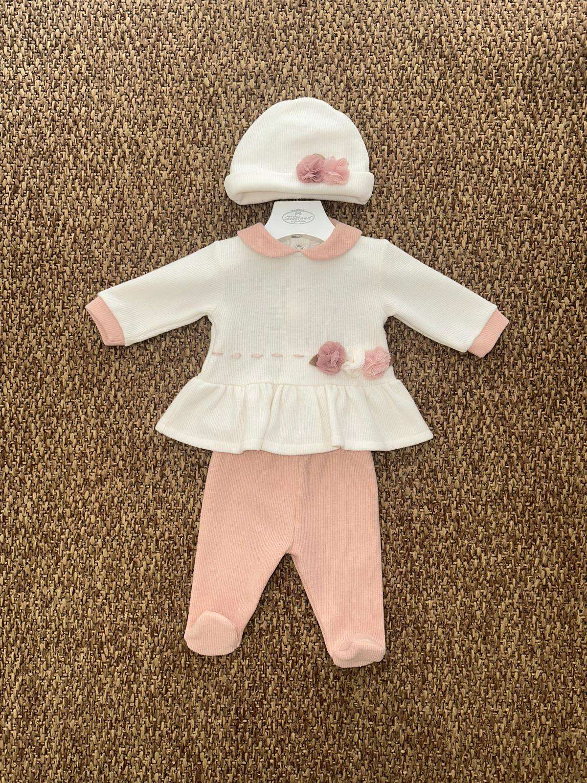 Completo neonata 2pz roselline con cappellino Teto&Tatta