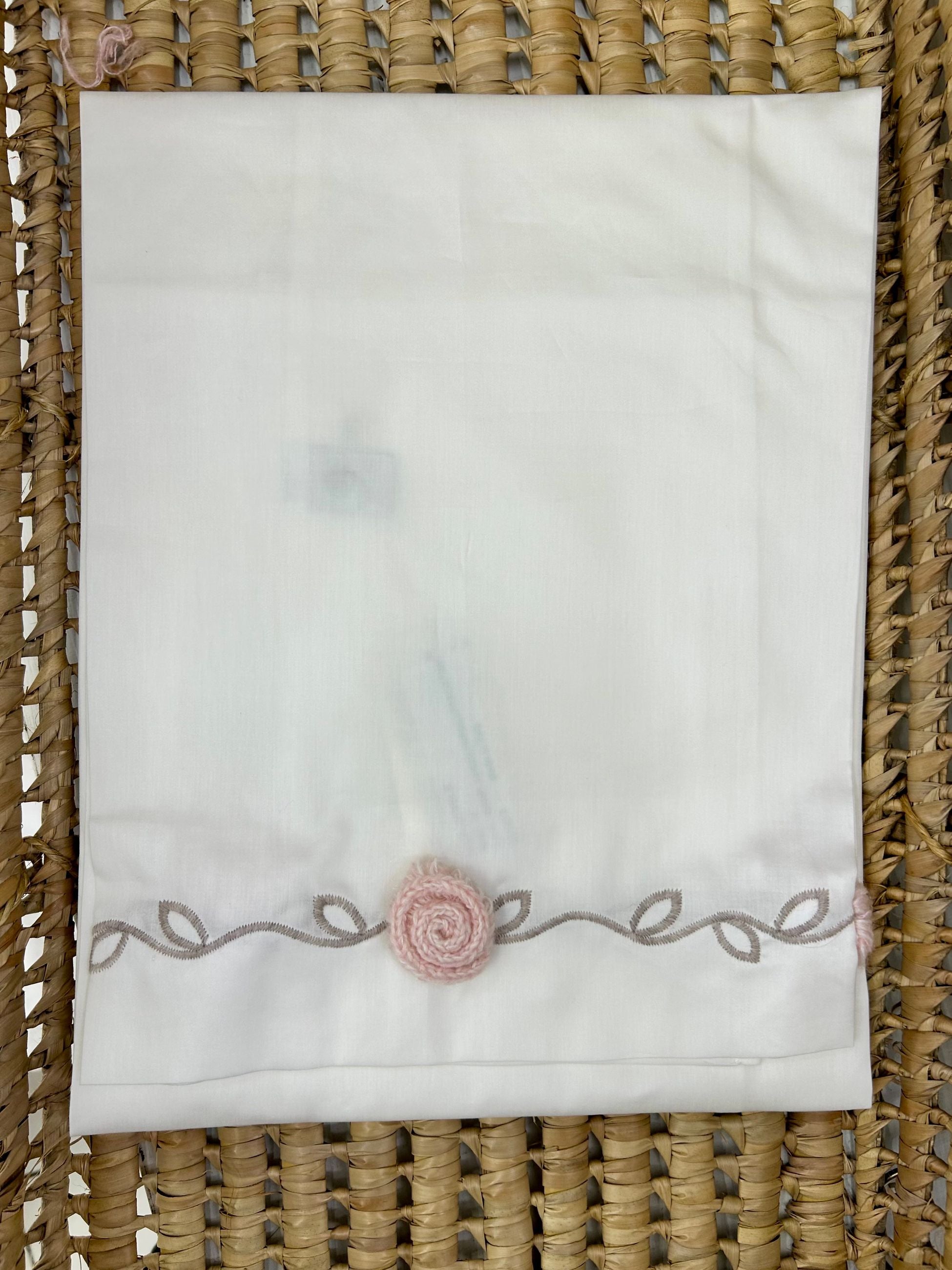 Lenzuolo culla con rosa Marlù