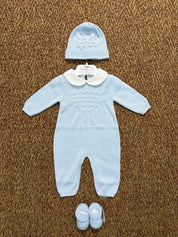 Tutina neonati punto smock con cappellino e babbucce Baby Lord