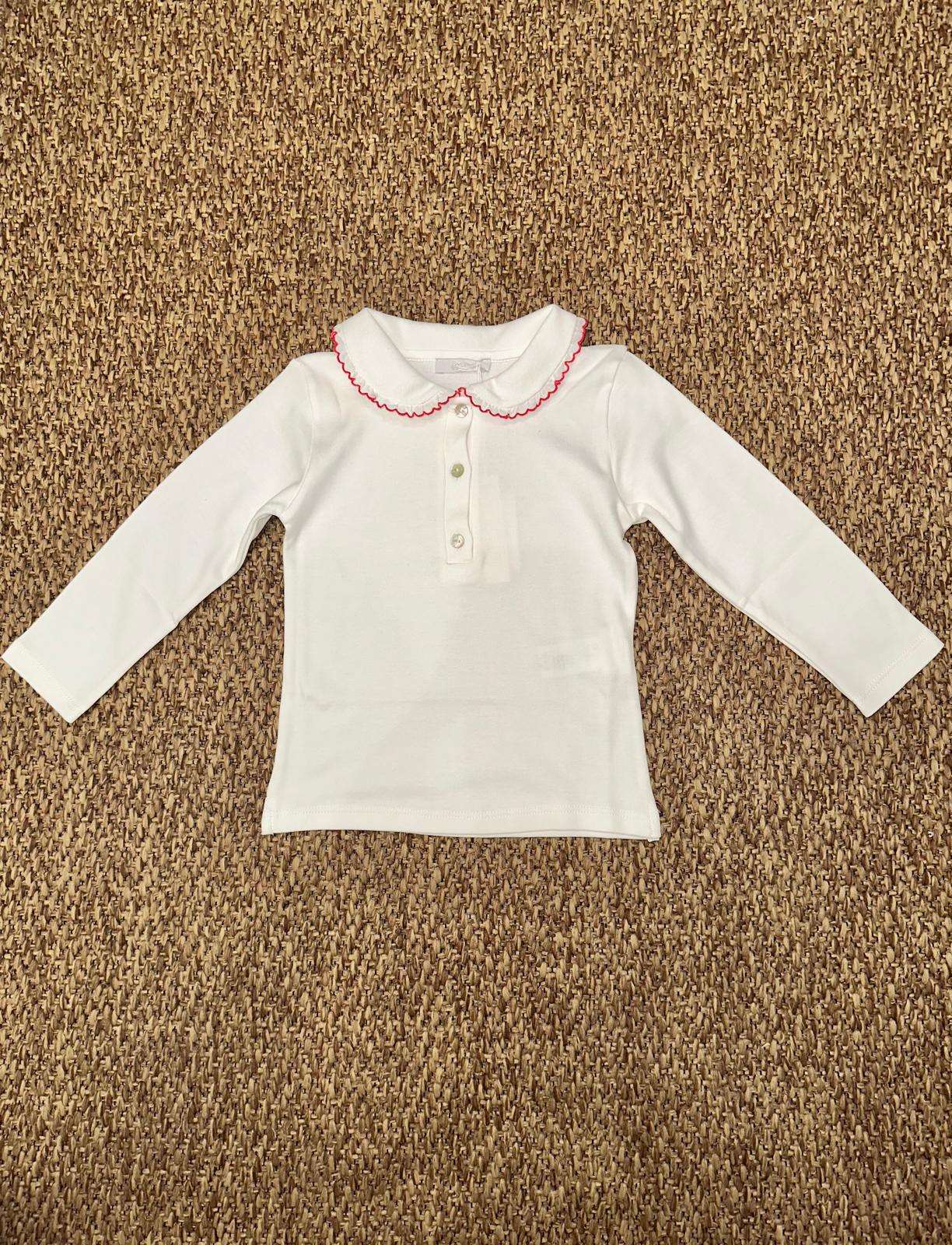 T-shirt bambina maniche lunghe con colletto rotondo ricamato Cocodè