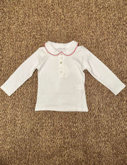 T-shirt bambina maniche lunghe con colletto rotondo ricamato Cocodè