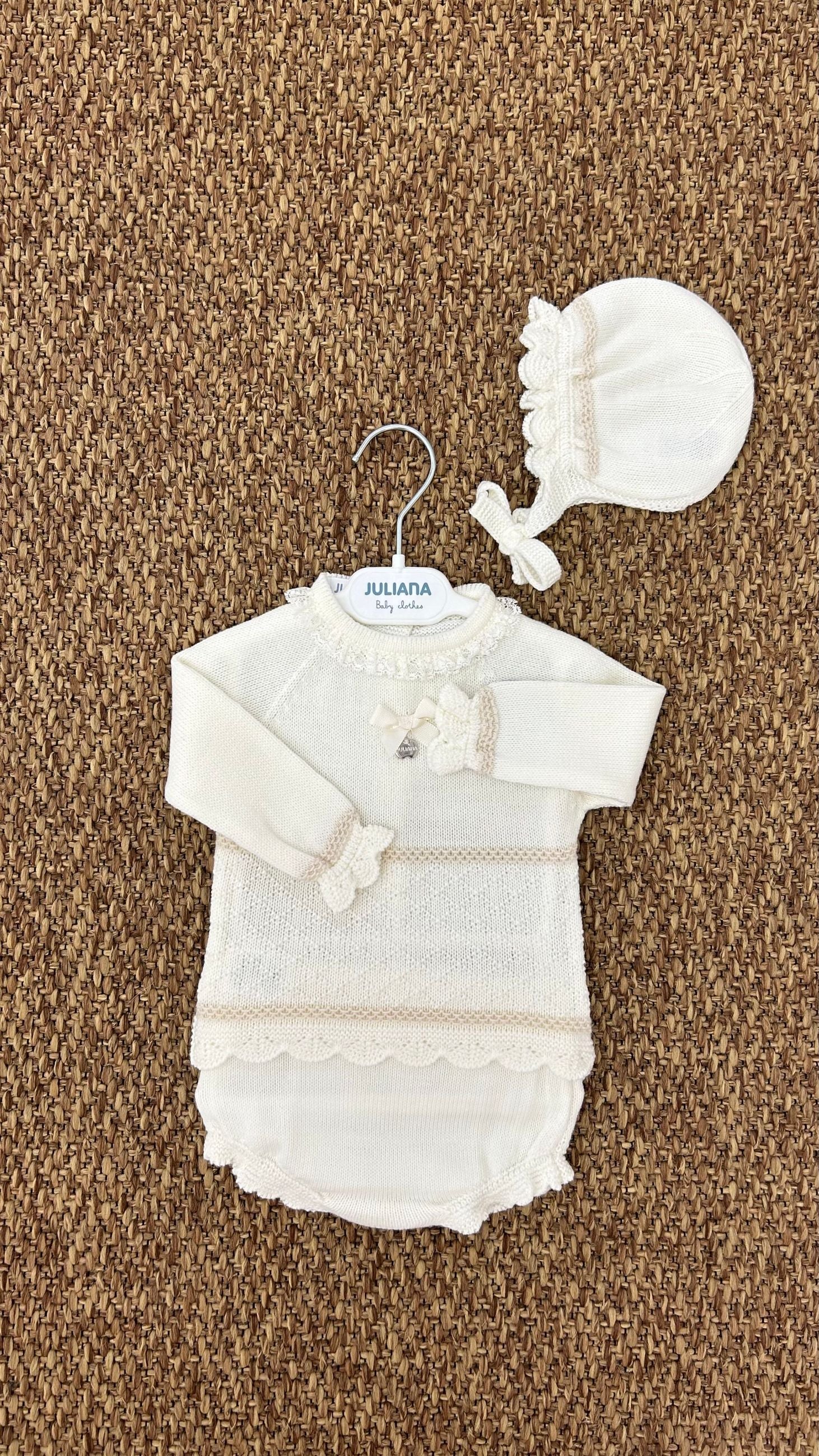 Completo neonata 3pz ricami Juliana