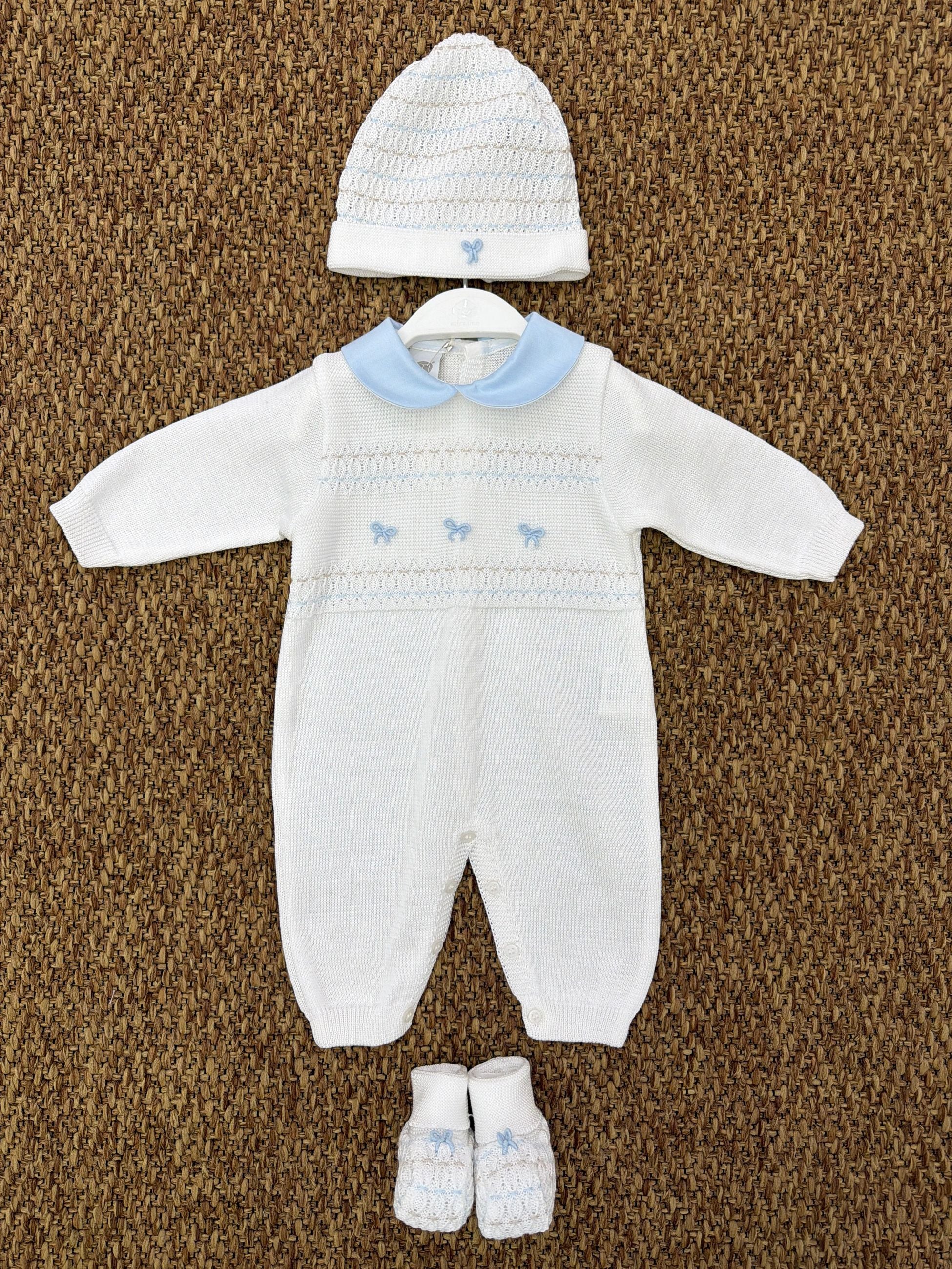 Tutina neonati fiocchetti con cappellino e scarpine Marlù