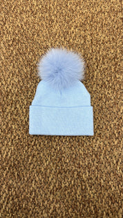 Cappello bimbi liscio con pon pon Enfant Made in Italy